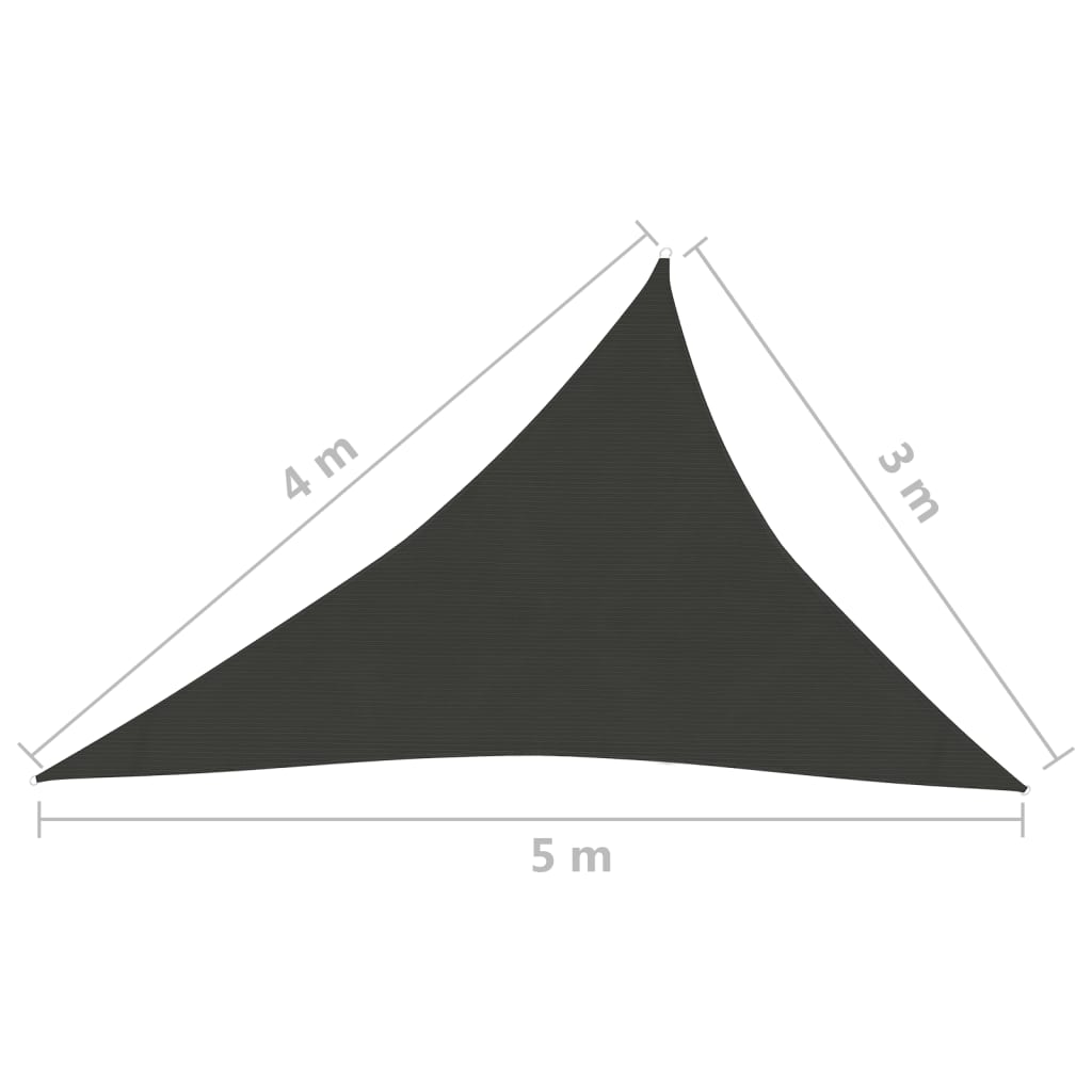 Pânză parasolar, negru, 3x4x5 m, HDPE, 160 g/m² Lando - Lando
