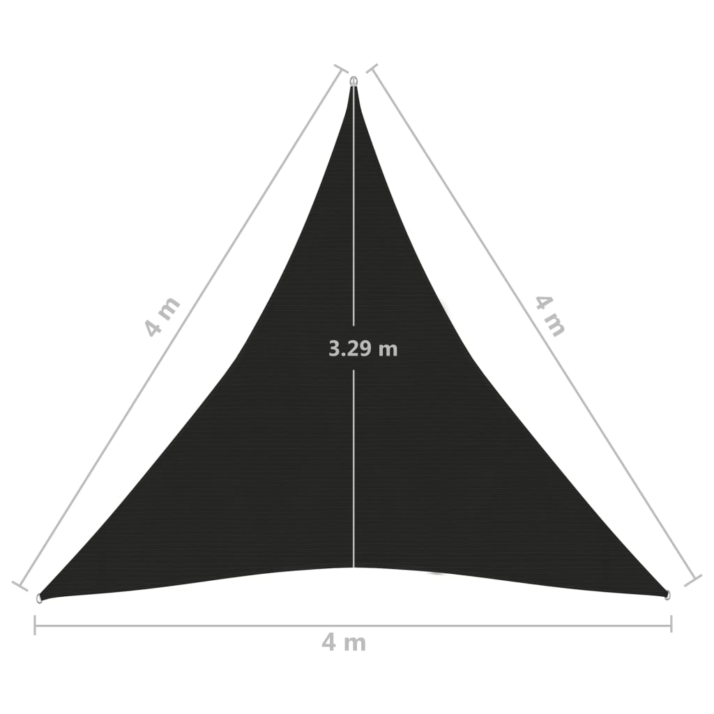 Pânză parasolar, negru, 4x4x4 m, HDPE, 160 g/m² Lando - Lando