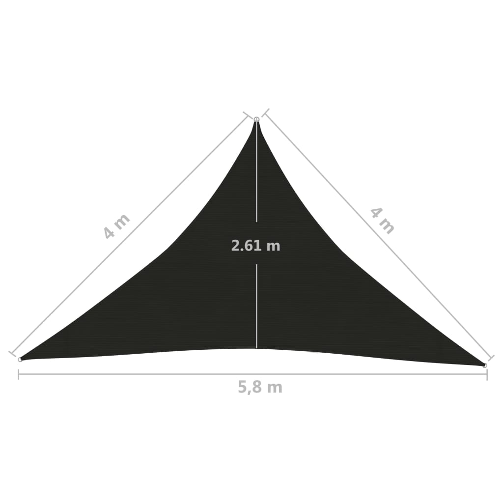 Pânză parasolar, negru, 4x4x5,8 m, HDPE, 160 g/m² Lando - Lando