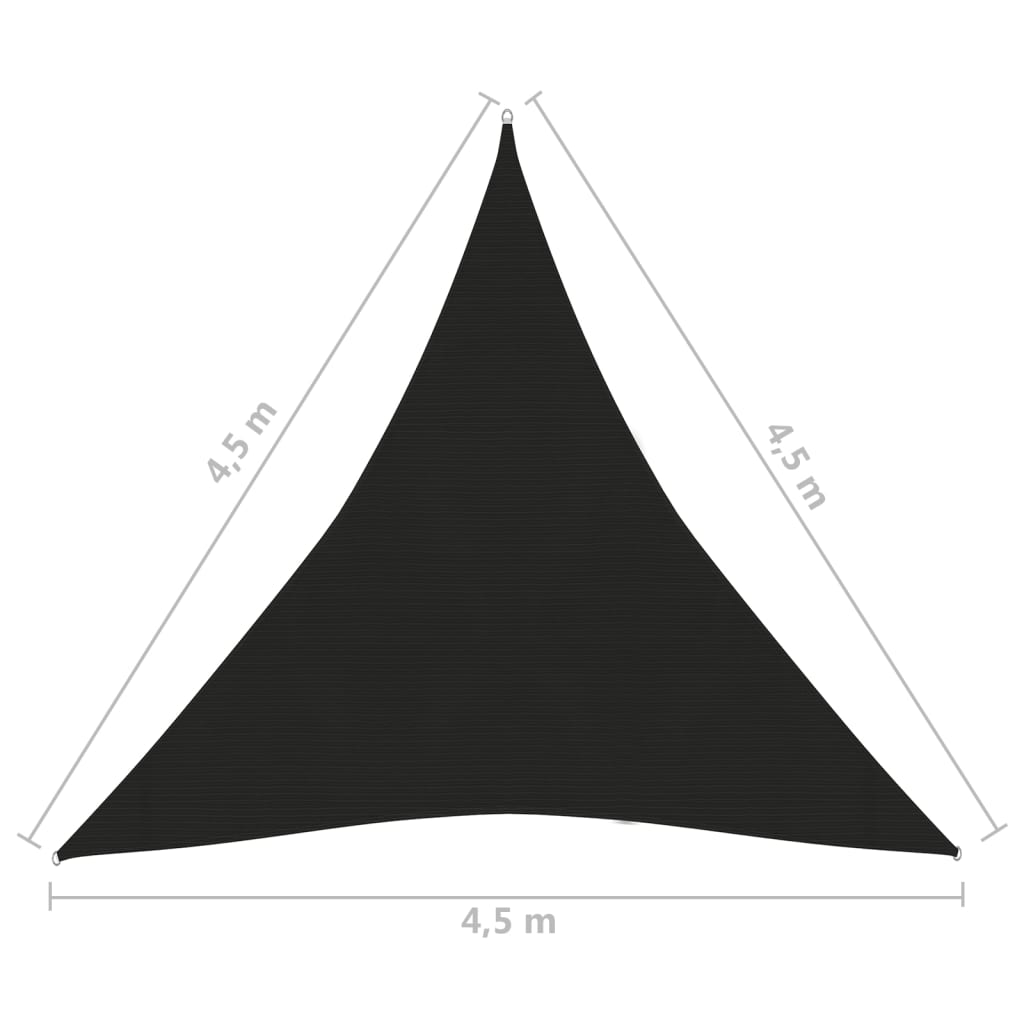 Lando-Pânză parasolar, negru, 4,5x4,5x4,5 m, HDPE, 160 g/m²- lando.md