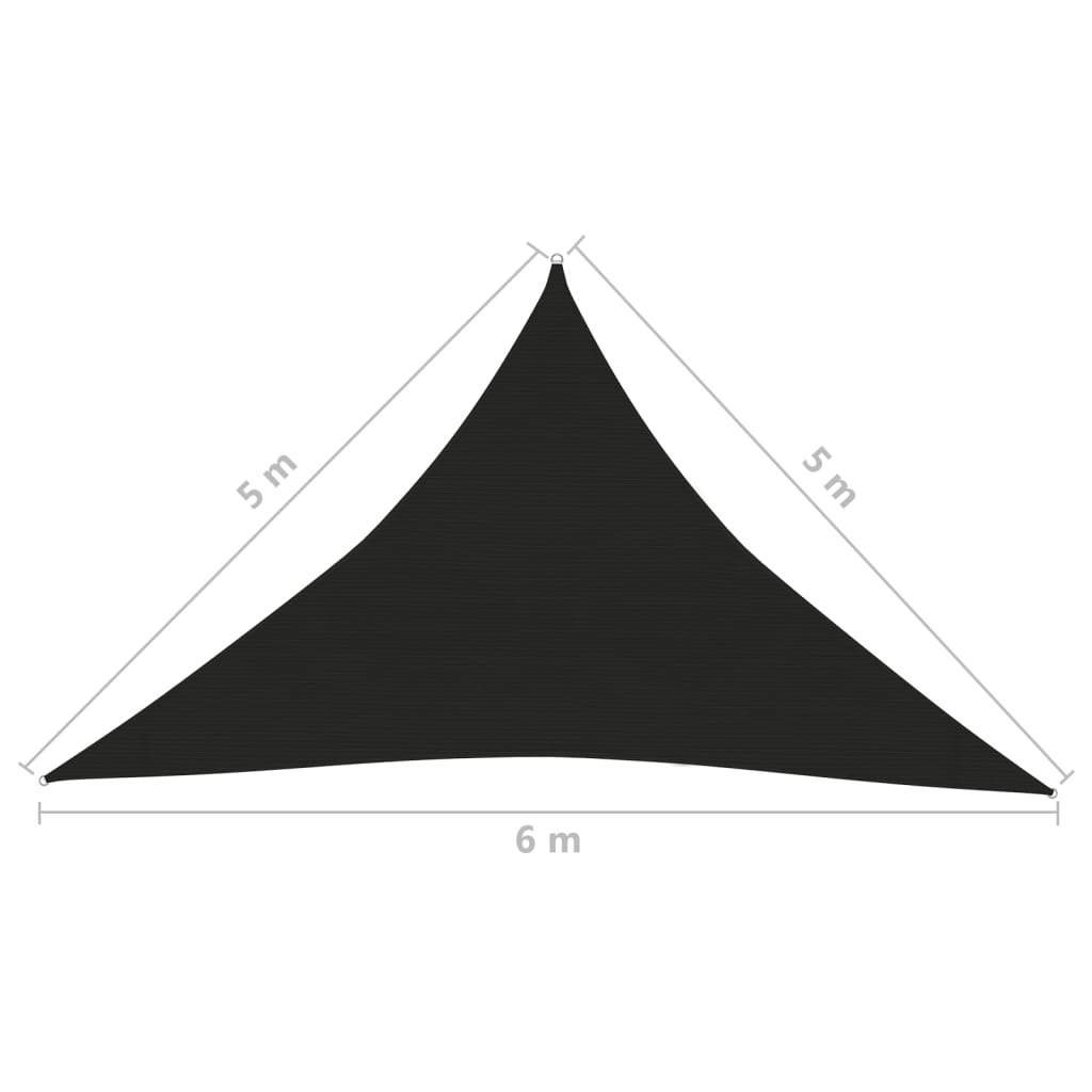 Pânză parasolar, negru, 5x5x6 m, HDPE, 160 g/m² Lando - Lando