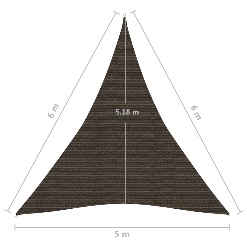 Pânză parasolar, maro, 5x6x6 m, HDPE, 160 g/m² Lando - Lando