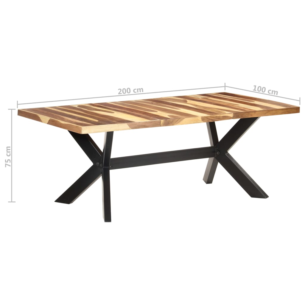 Masă bucătărie, 200x100x75 cm, lemn masiv cu finisaj miere - Lando