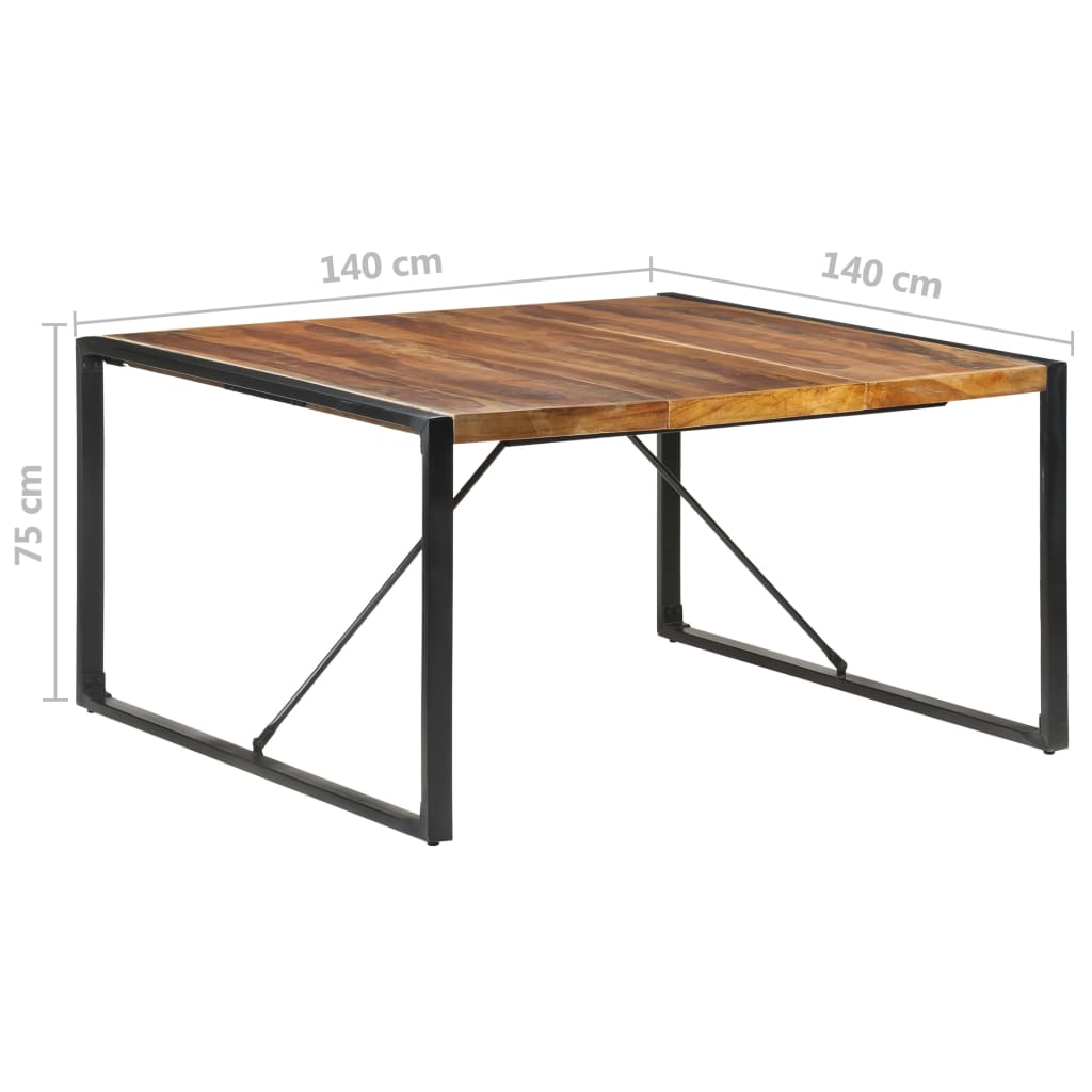 Masă de sufragerie, 140x140x75 cm, lemn masiv, finisaj sheesham - Lando