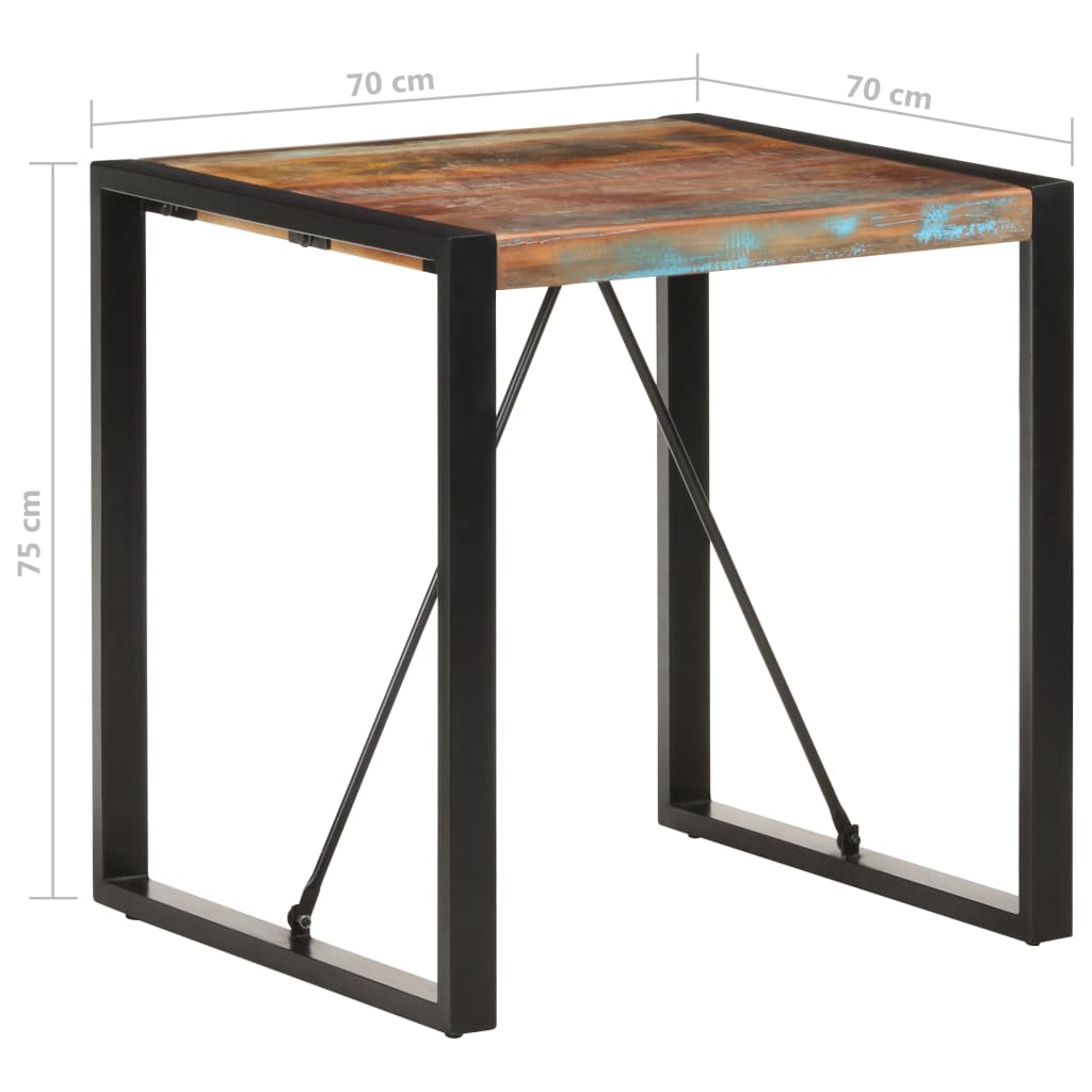 Masă de bucătărie, 70 x 70 x 75 cm, lemn masiv reciclat - Lando