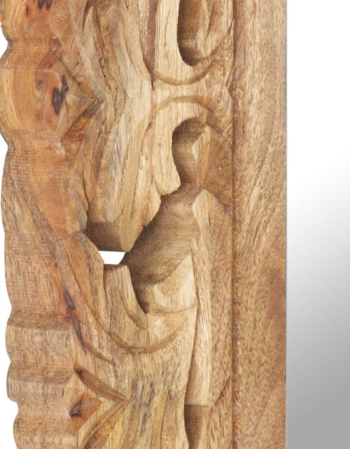 Încărcați imaginea în vizualizatorul Galerie, Oglindă sculptată manual, maro, 50x50 cm, lemn masiv de mango - Lando
