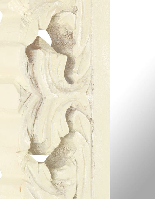 Загрузите изображение в средство просмотра галереи, Oglindă sculptată manual, alb, 50x50 cm, lemn masiv mango Lando - Lando
