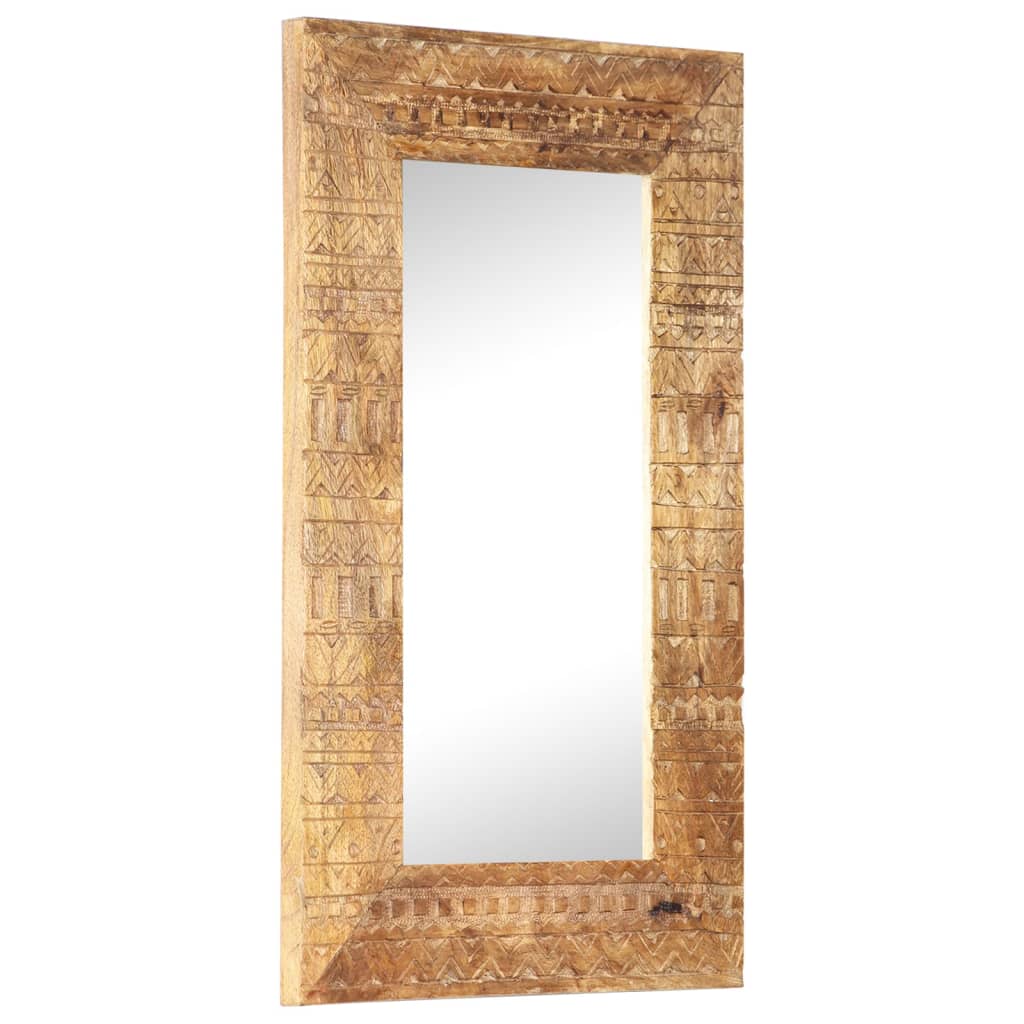 Oglindă sculptată manual, 80x50x11 cm, lemn masiv de mango - Lando