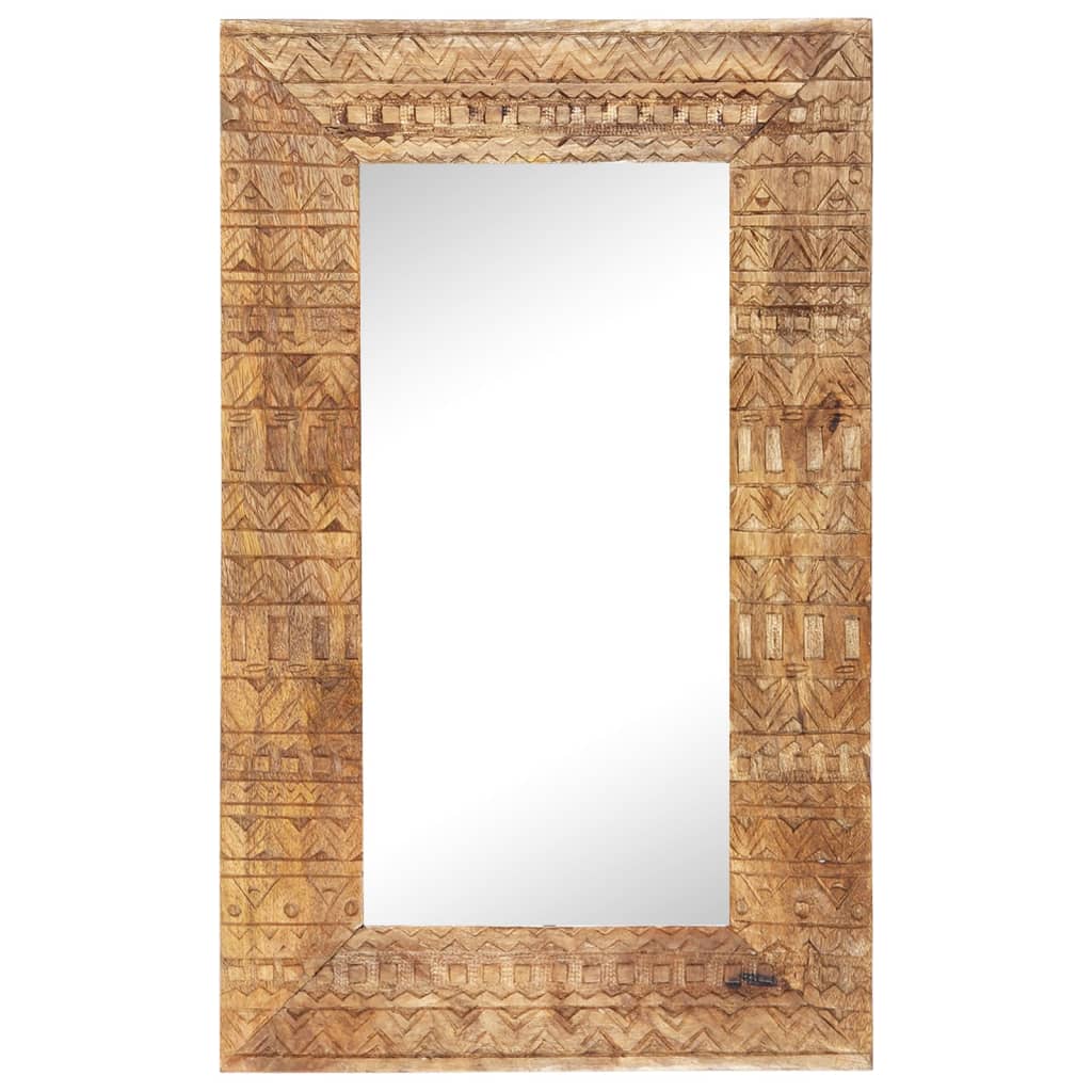Oglindă sculptată manual, 80x50x11 cm, lemn masiv de mango - Lando