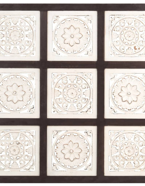 Загрузите изображение в средство просмотра галереи, Panouri de perete sculptate manual, maro și alb, 60x60x1,5 cm, MDF Lando - Lando
