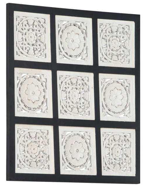Загрузите изображение в средство просмотра галереи, Panouri de perete sculptate manual, negru/alb, 60x60x1,5 cm MDF Lando - Lando
