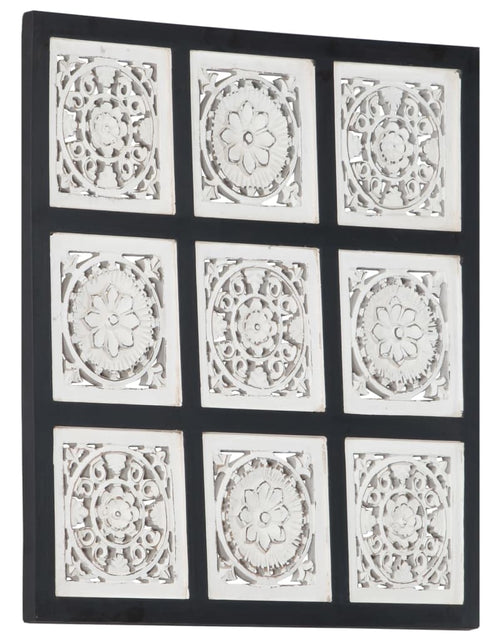 Загрузите изображение в средство просмотра галереи, Panouri de perete sculptate manual, negru/alb, 60x60x1,5 cm MDF Lando - Lando

