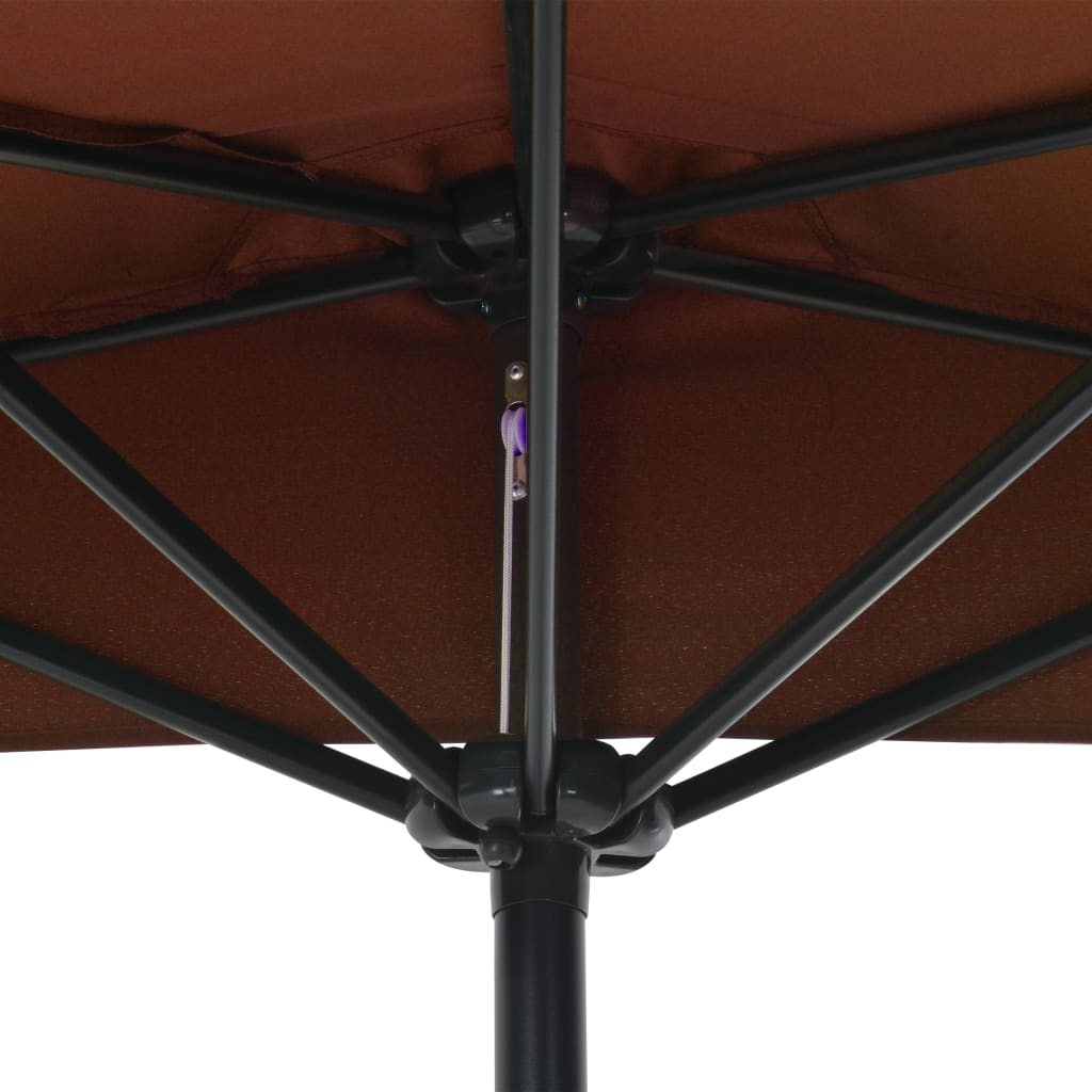 Umbrelă balcon tijă aluminiu cărămiziu 270x135x245cm semirotund Lando - Lando