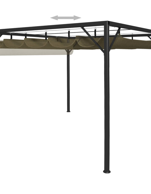 Încărcați imaginea în vizualizatorul Galerie, Pavilion grădină, acoperiș retractabil gri taupe 3x3 m 180 g/m² Lando - Lando
