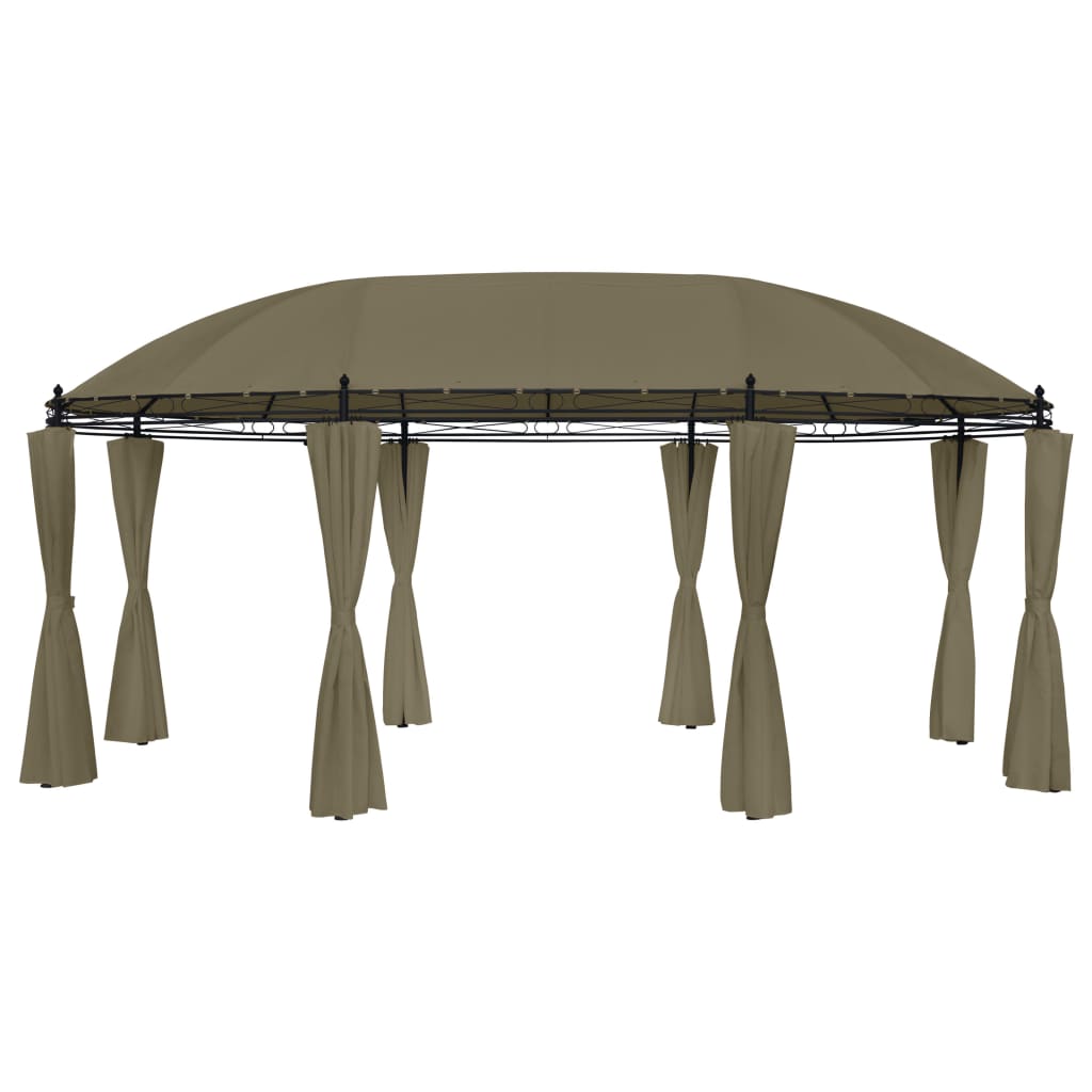 Pavilion cu perdele, gri taupe, 520x349x255 cm, 180 g/m² Lando - Lando