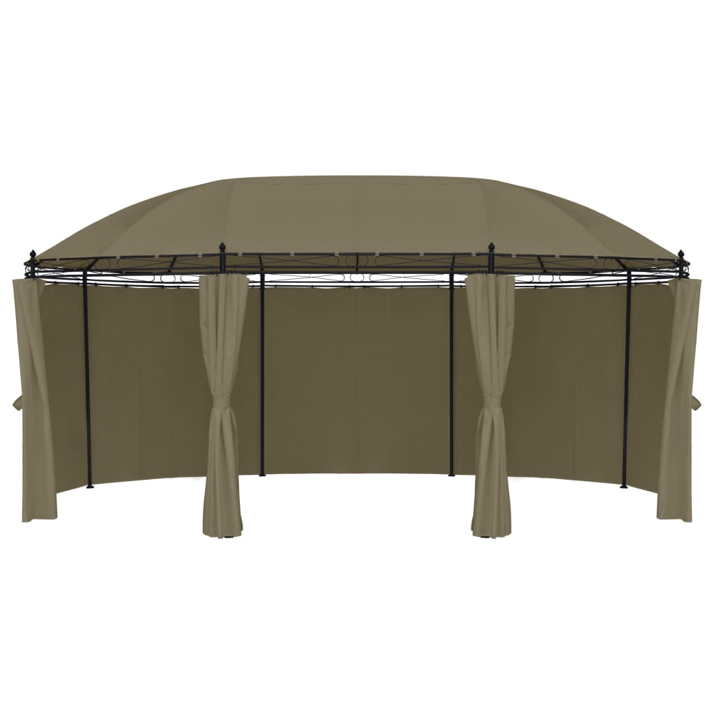 Pavilion cu perdele, gri taupe, 520x349x255 cm, 180 g/m² Lando - Lando