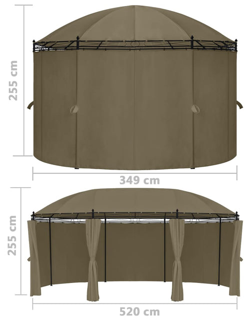 Încărcați imaginea în vizualizatorul Galerie, Pavilion cu perdele, gri taupe, 520x349x255 cm, 180 g/m² Lando - Lando
