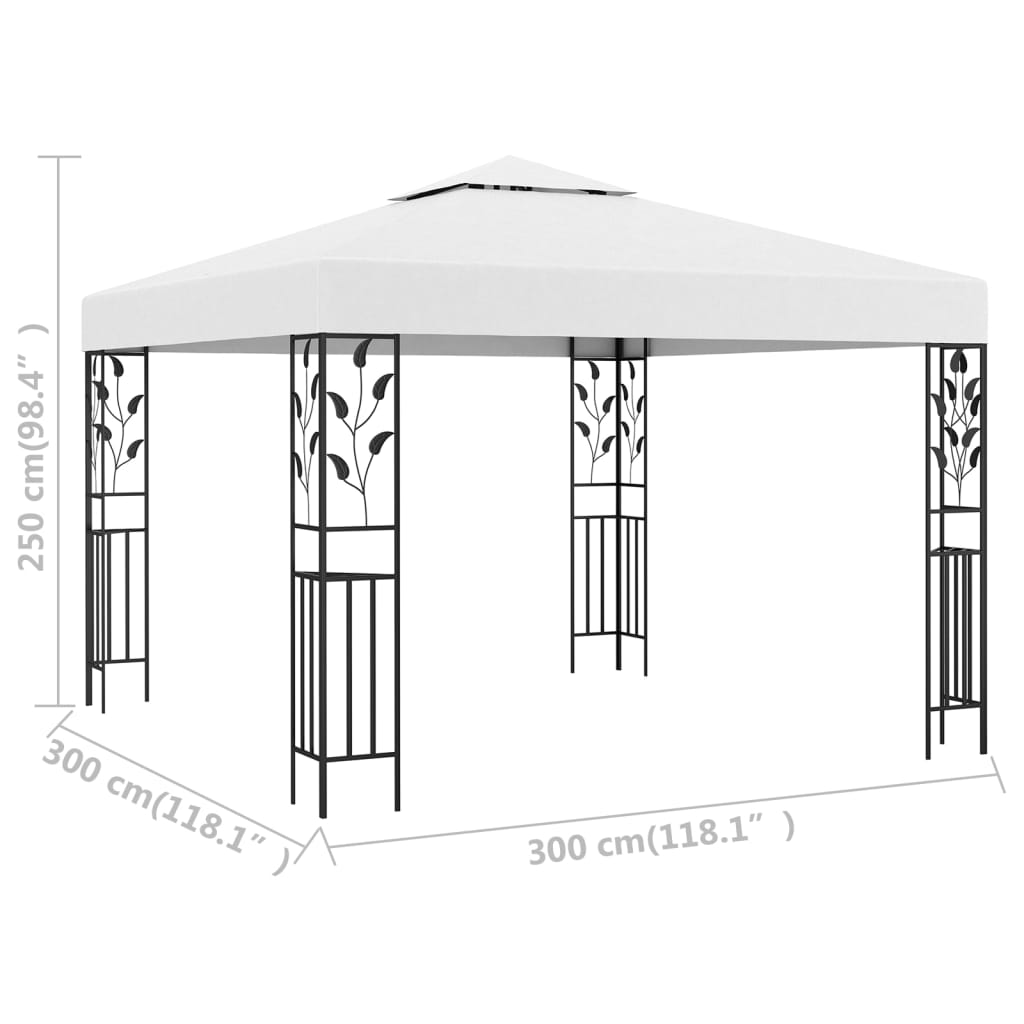 Pavilion de grădină, alb, 3 x 3 m, 180 g/m² - Lando