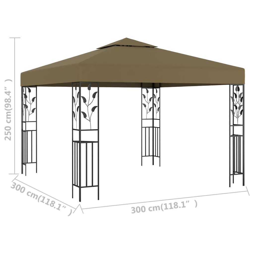 Pavilion de grădină, gri taupe, 3 x 3 m, 180 g/m² Lando - Lando