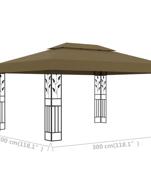 Загрузите изображение в средство просмотра галереи, Pavilion cu acoperiș dublu, gri taupe, 3 x 4 m, 180 g/m² Lando - Lando
