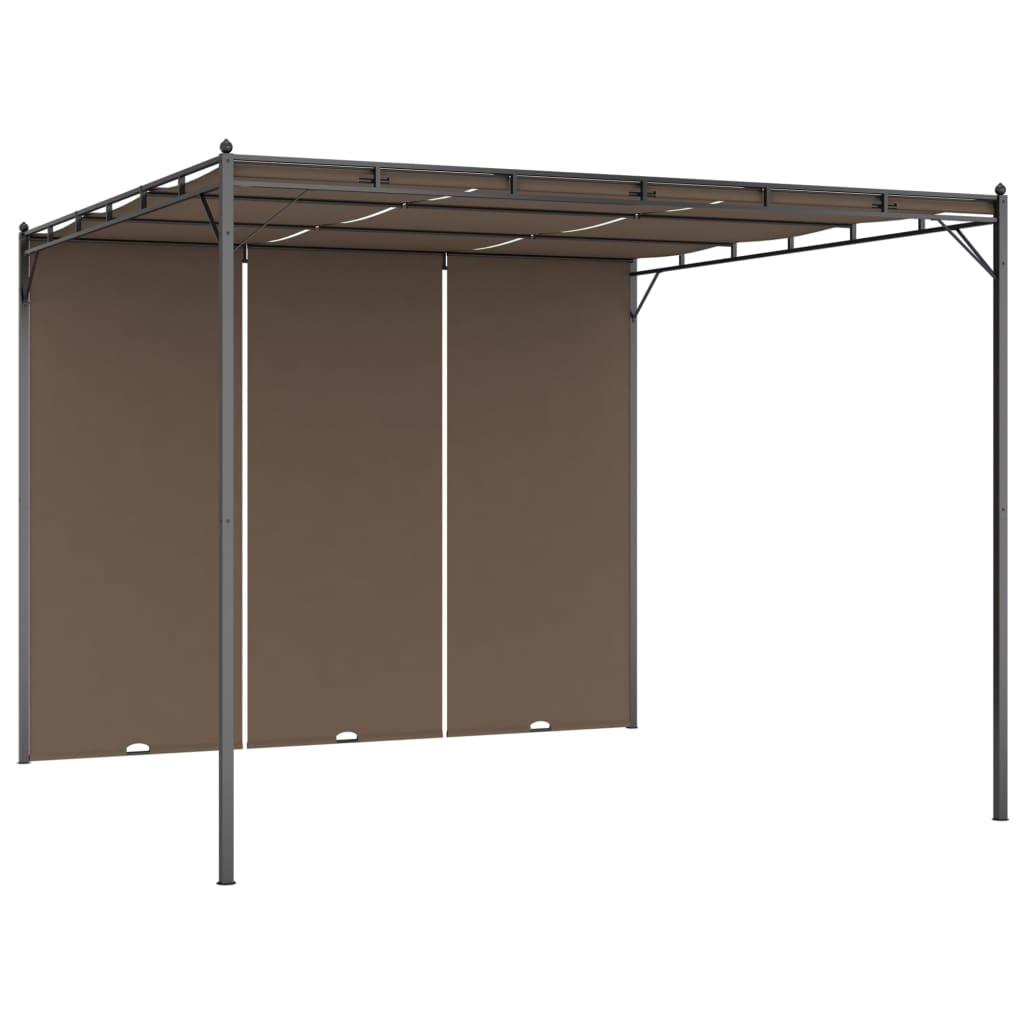 Pavilion de grădină cu perdea laterală, gri taupe, 3x3x2,25 m Lando - Lando