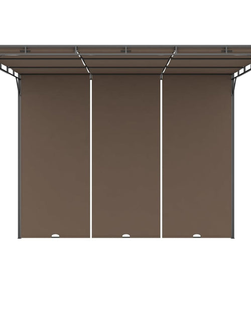 Încărcați imaginea în vizualizatorul Galerie, Pavilion de grădină cu perdea laterală, gri taupe, 3x3x2,25 m Lando - Lando
