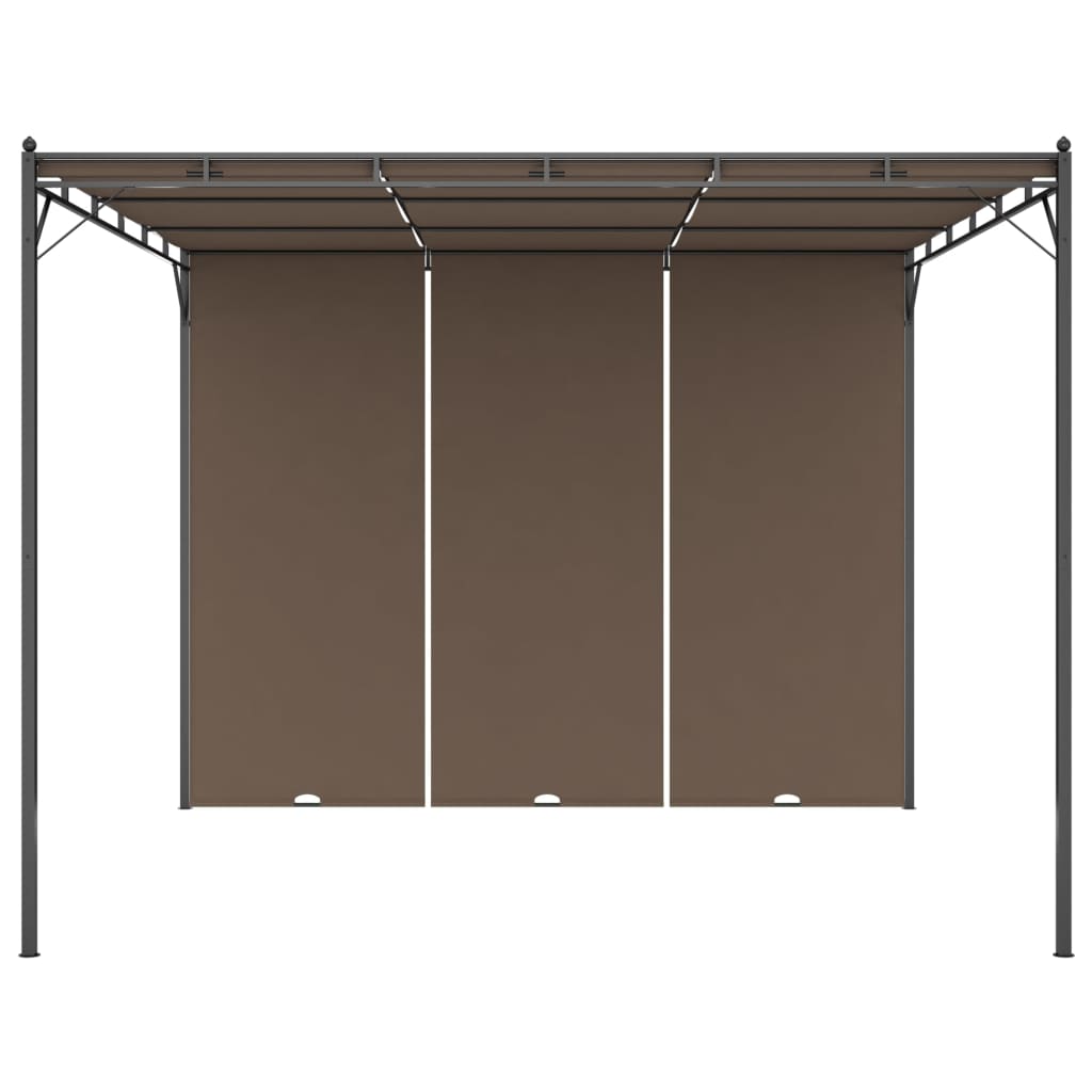 Pavilion de grădină cu perdea laterală, gri taupe, 3x3x2,25 m Lando - Lando