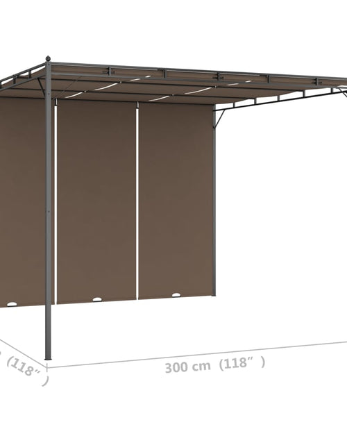 Încărcați imaginea în vizualizatorul Galerie, Pavilion de grădină cu perdea laterală, gri taupe, 3x3x2,25 m Lando - Lando
