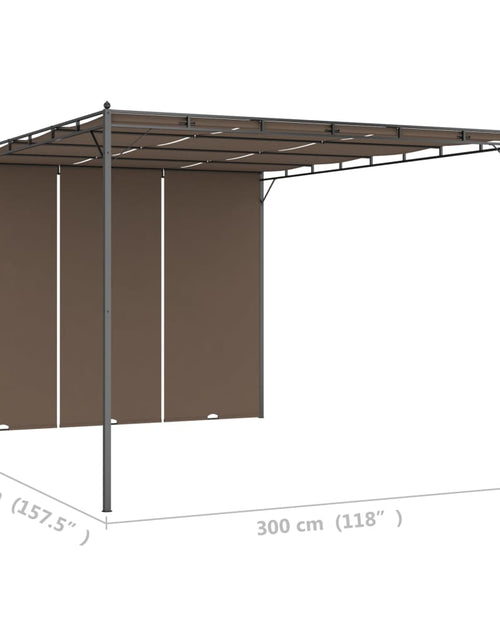 Încărcați imaginea în vizualizatorul Galerie, Pavilion de grădină cu perdea laterală, gri taupe, 4x3x2,25 m Lando - Lando
