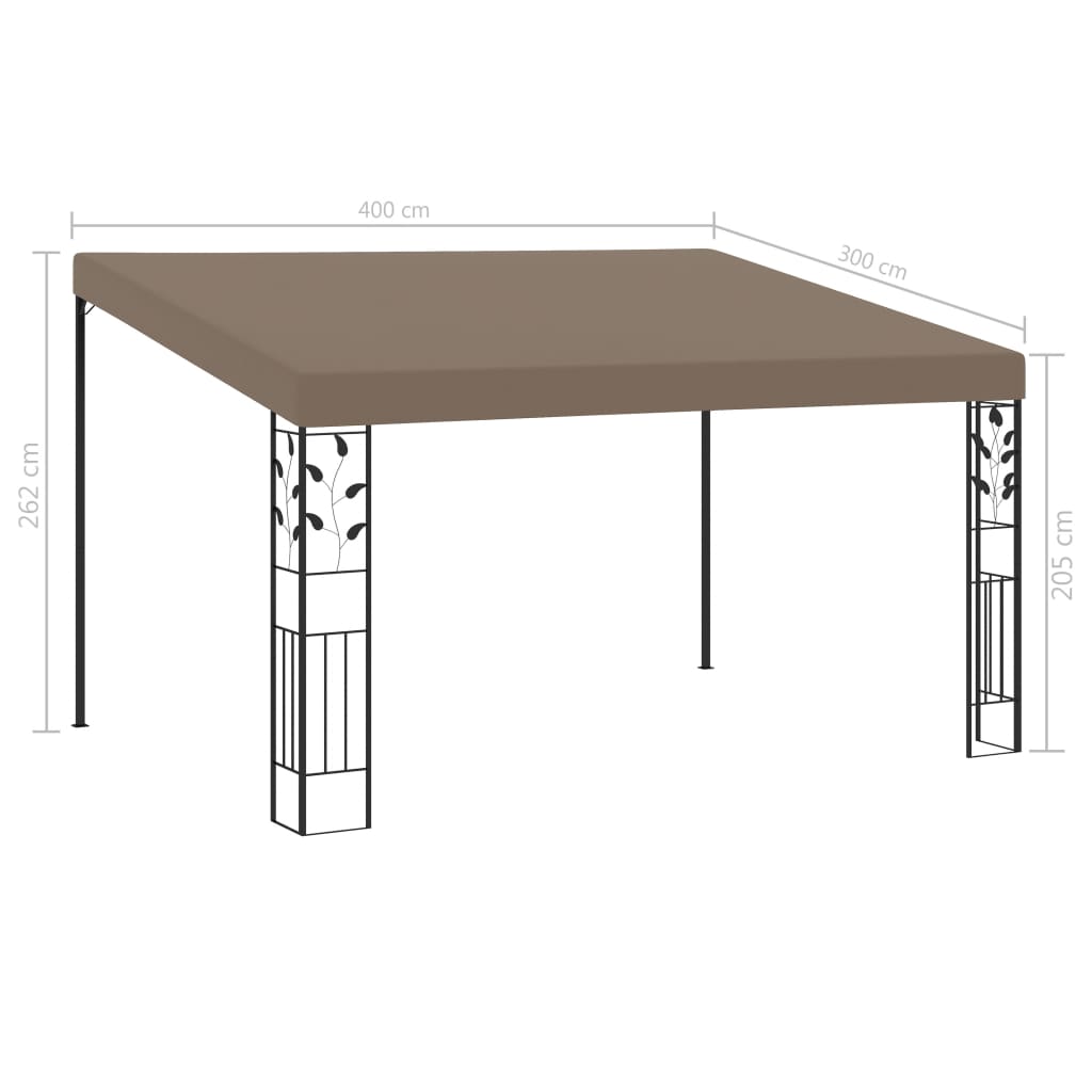 Pavilion montat de perete, gri taupe, 4 x 3 x 2,5 m Lando - Lando