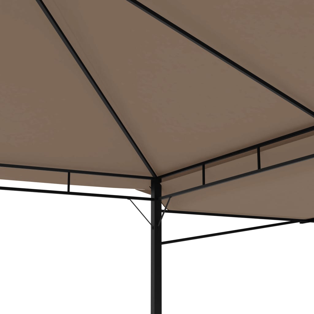 Pavilion extinsii duble acoperiș gri taupe 3x3x2,75 m 180 g/m² Lando - Lando