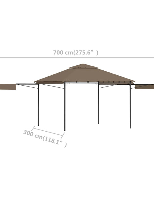Încărcați imaginea în vizualizatorul Galerie, Pavilion extinsii duble acoperiș gri taupe 3x3x2,75 m 180 g/m² Lando - Lando
