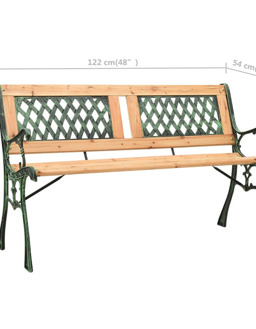 Загрузите изображение в средство просмотра галереи, Bancă de grădină, 122 cm, fontă și lemn masiv de brad - Lando
