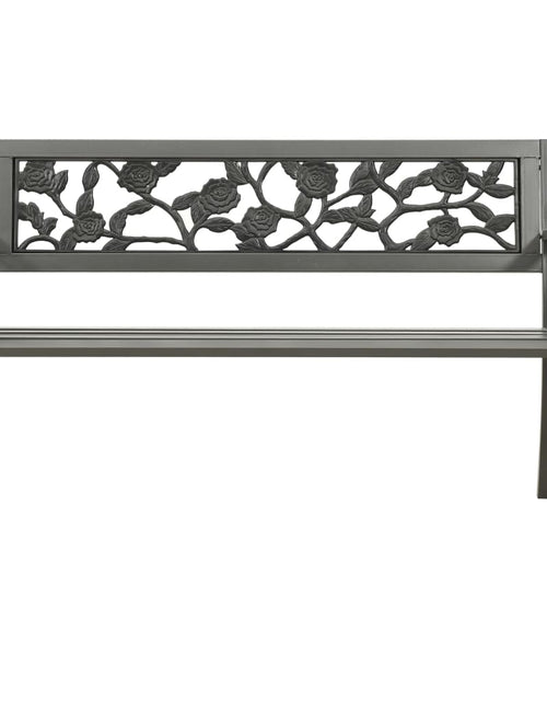 Încărcați imaginea în vizualizatorul Galerie, Bancă de grădină, gri, 125 cm, oțel - Lando
