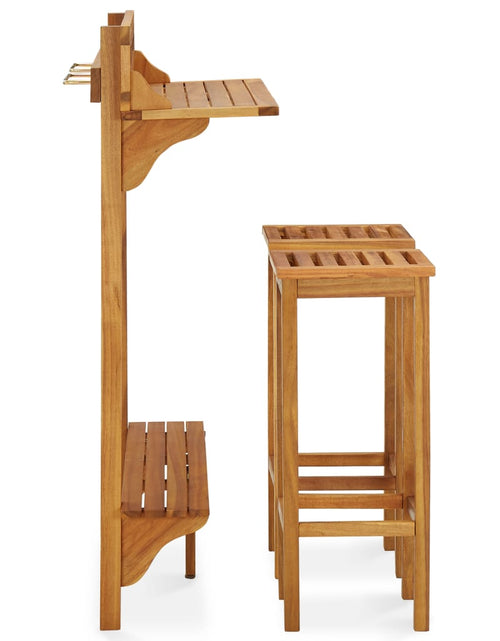 Загрузите изображение в средство просмотра галереи, Set mobilier bar de balcon, 3 piese, lemn masiv de acacia - Lando
