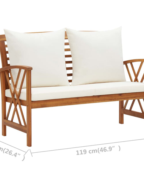 Încărcați imaginea în vizualizatorul Galerie, Set mobilier de grădină cu perne, 2 piese, lemn masiv de acacia - Lando
