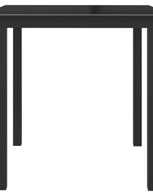 Загрузите изображение в средство просмотра галереи, Masă de grădină, negru, 80x80x74 cm, aluminiu și sticlă - Lando
