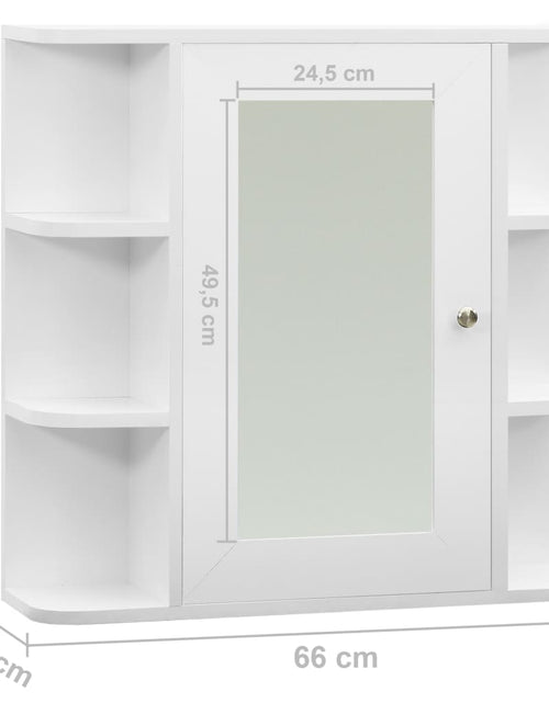 Încărcați imaginea în vizualizatorul Galerie, Dulap de baie cu oglindă, alb, 66x17x63 cm, MDF Lando - Lando
