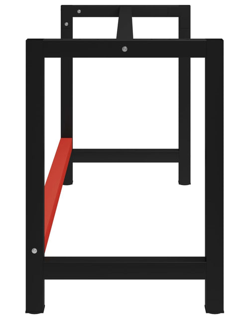 Загрузите изображение в средство просмотра галереи, Cadru metalic banc de lucru, 150x57x79 cm, negru și roșu - Lando
