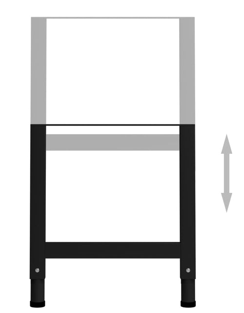 Încărcați imaginea în vizualizatorul Galerie, Cadre banc lucru reglabile 2 buc. negru 55x(69-95,5) cm metal Lando - Lando
