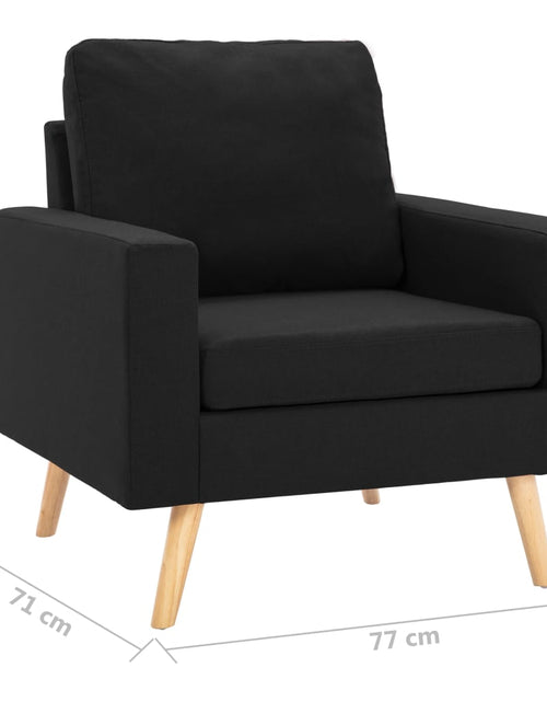Încărcați imaginea în vizualizatorul Galerie, Set de canapele, 2 piese, negru, material textil - Lando
