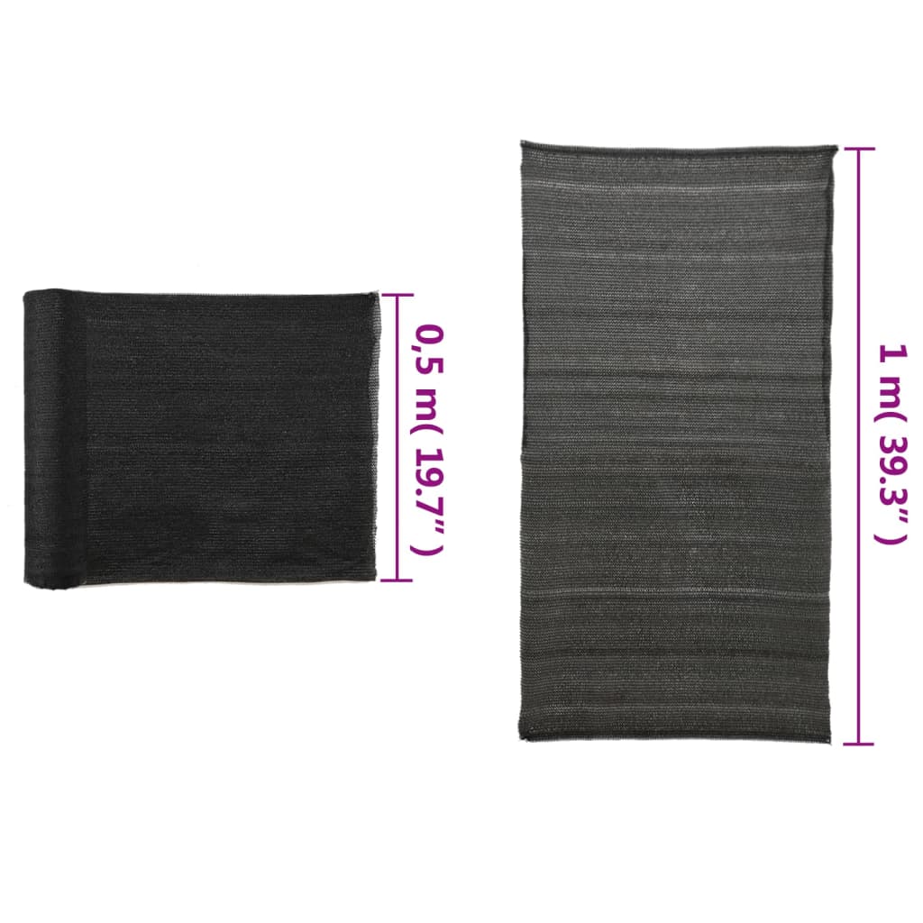 Plasă pentru intimitate, negru, 1 x 50 m, HDPE, 150 g/m² - Lando