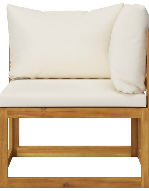 Încărcați imaginea în vizualizatorul Galerie, Set canapea 2 piese cu perne alb crem, lemn masiv de acacia - Lando
