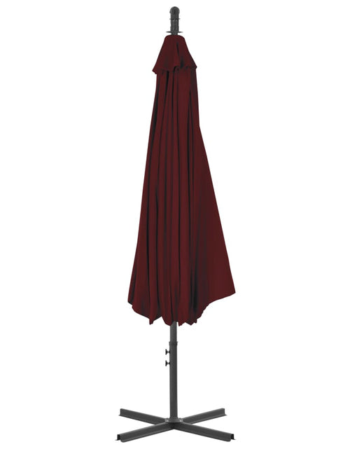 Загрузите изображение в средство просмотра галереи, Umbrelă suspendată cu stâlp din oțel, roșu bordo, 300 cm Lando - Lando
