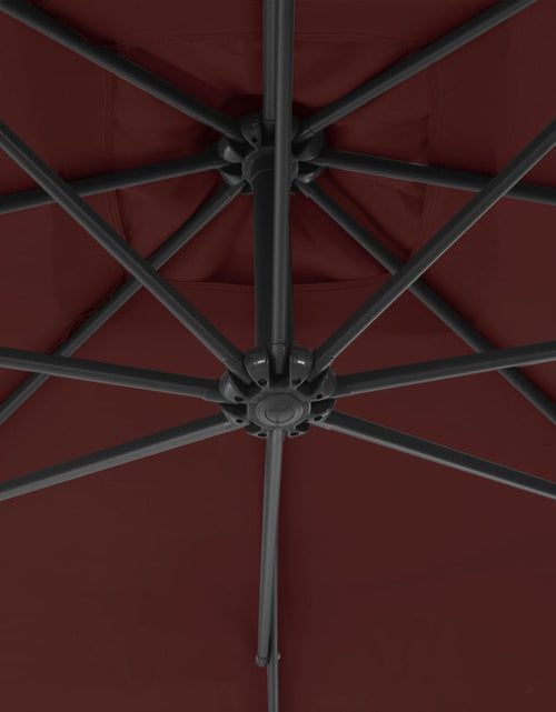Загрузите изображение в средство просмотра галереи, Umbrelă suspendată cu stâlp din oțel, roșu bordo, 300 cm Lando - Lando
