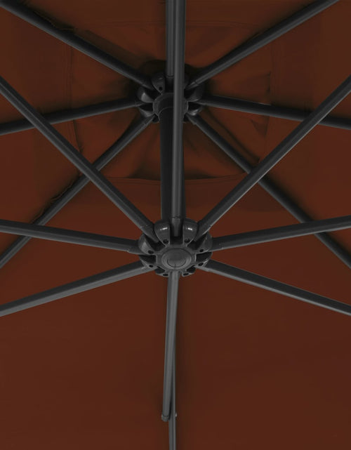 Загрузите изображение в средство просмотра галереи, Umbrelă suspendată cu stâlp din oțel, cărămiziu, 300 cm Lando - Lando
