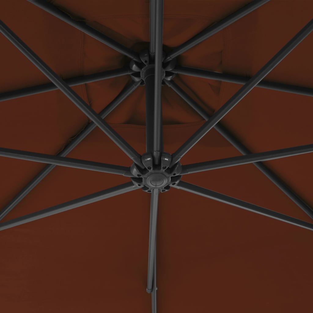 Umbrelă suspendată cu stâlp din oțel, cărămiziu, 300 cm Lando - Lando