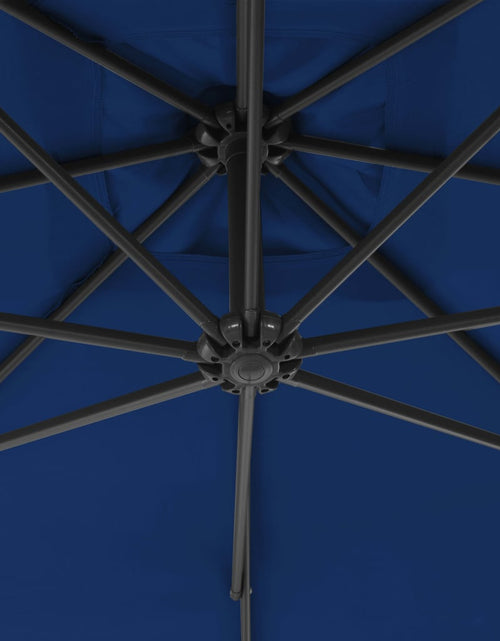 Загрузите изображение в средство просмотра галереи, Umbrelă suspendată cu stâlp din oțel, albastru azuriu, 300 cm Lando - Lando
