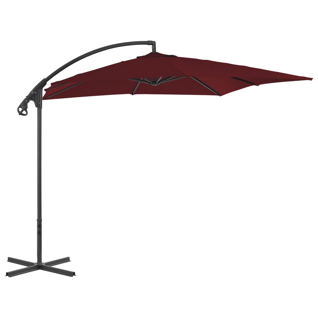 Umbrelă suspendată cu stâlp din oțel, bordo, 250 x 250 cm Lando - Lando