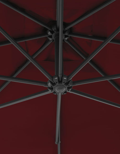 Загрузите изображение в средство просмотра галереи, Umbrelă suspendată cu stâlp din oțel, bordo, 250 x 250 cm Lando - Lando

